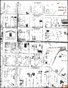 Architecture notebook 57: Cox-Hilson House, or the Cox-Hilson-Whitten House, at 311 Lincoln St., Huntsville, Alabama.