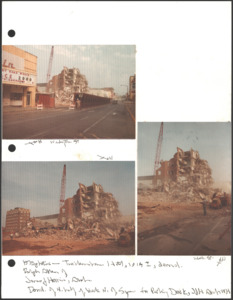 Architecture notebook ##: Twickenham Hotel Demolition, at Clinton St. and Washington St., Huntsville, Alabama.