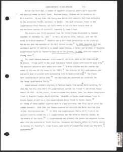 Architecture notebook 5: Laughinghouse-Sisco House, or Laughinghouse Place, near Bell Factory Rd. in Madison County, Ala.
