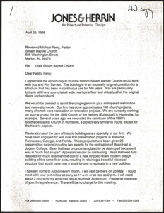 Architecture notebook 58: Siloam Baptist Church, at 505 Washington St., Marion, Alabama.