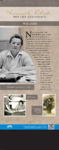 "Frances Roberts: Her Life and Legacy" exhibit panels.