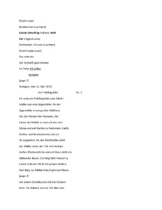 Transcript of Irmgard Stuhlinger School Essays, No. 1 to No. 13