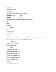 Transcript of Irmgard Stuhlinger School Essays, 1934-1935