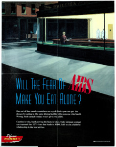 "Will the Fear of AIDS make you eat alone?"