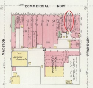 Sanborn Fire Insurance Map of Commercial Row, 1898