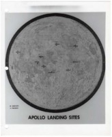 Map of completed and proposed Apollo moon landing sites.