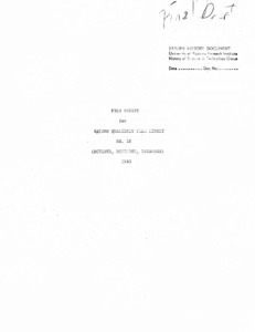"Film script for Saturn quarterly film report no. 18."