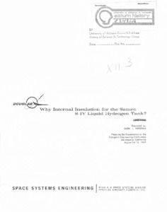 "Why internal insulation for the Saturn S-IV liquid hydrogen tank?."