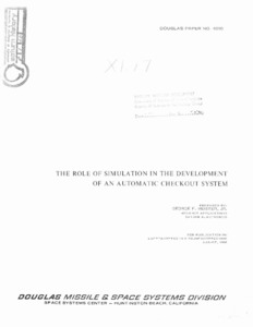 "The role of simulation in the development of an automatic checkout system"