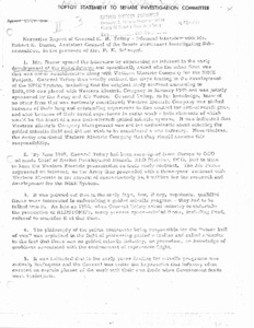 "Toftoy statement to Senate Investigation Committee": Development of the Nike system.