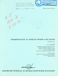 "Transportation of Douglas Saturn S-IVB stages."