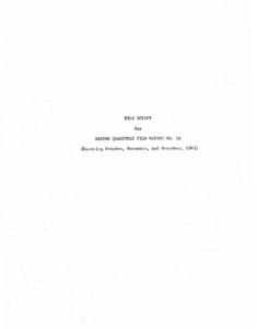 Film script for Saturn quarterly film report no. 10 (covering October, November, December, 1961).