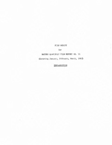 Film script for Saturn quarterly film report no. 11 (covering January, February, March, 1962).