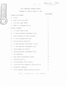 "Test Laboratory progress report" Febuary and March.