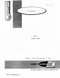 "Test Laboratory monthly progress report" December.