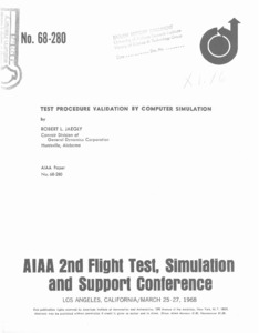 "Test procedure validation by computer simulation."