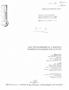 "The development of a bonded common bulkhead for Saturn."