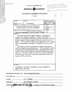 "Statistical model for Saturn electrical support equipment mission availability."