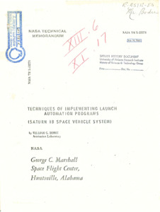 "Techniques of implementing launch automation programs" (Saturn IB space vehicle system).