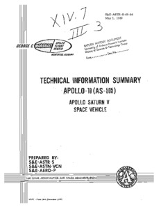 "Technical information summary Apollo-10 (AS-505) Apollo Saturn V space vehicle."