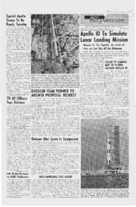 "Apollo 10 to simulate lunar landing mission."