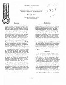 "Space age management or maintenance of technical capability during a period of retrenchment."