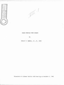 "Space vehicle test stands."