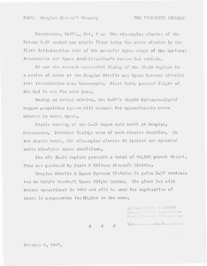 "Six-engine cluster of the Saturn S-IV rocket."