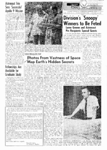 "Astronaut trio sees 'successful' Apollo 9 mission."