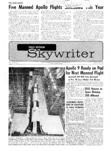 "Five manned Apollo flights scheduled this year."