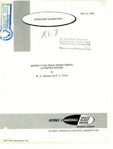 "Saturn V S-IC stage engine gimbal actuation system."