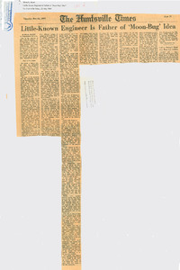 "Little known engineer is father of 'Moon-Bug' idea."