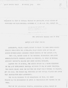 "Saturn S-IV first firing."