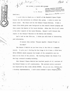 "The Saturn V mission and Alabama."