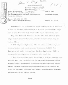 "Saturn V stage progress."