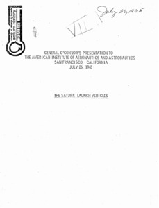 "The Saturn launch vehicles."