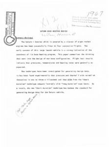 "Saturn base heating review."