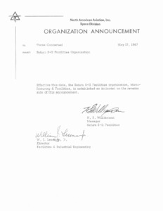 "Saturn S-II facilities organization."