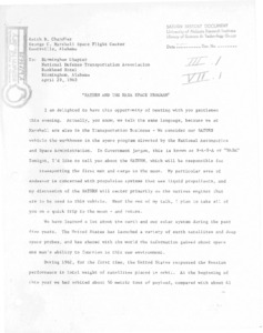 "Saturn and the NASA space program."