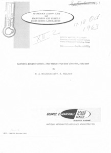 "Saturn I engine gimbal and thrust vector control systems."