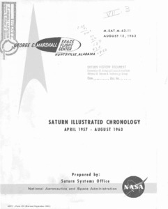 "Saturn illustrated chronology : April 1957 - August 1963."