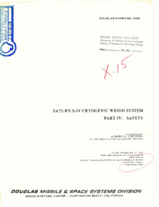 "Saturn S-IV cryogenic weigh system. Part IV : safety."