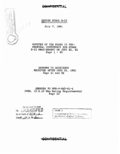 "Saturn stages S-II : July 7, 1961 : Minutes of the phase II pre-proposal conference for stage S-II procurement."