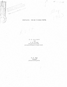 "Propulsion : the key to space travel."