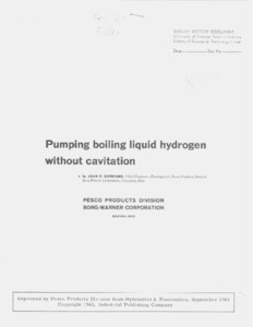 "Pumping boiling liquid hydrogen without cavitation."