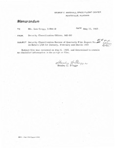 "Security classification review of quarterly film report no. 23."