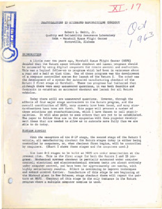 "Practicalities in automated manufacturing checkout."