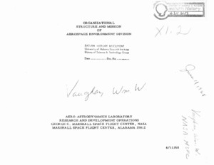 "Organizational Structure and Mission of Aerospace Environment Division"