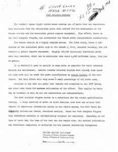 "Part analysis program."