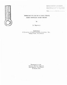 "Nondestructive testing of space vehicle liquid propellant rocket engines."